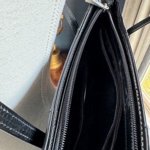 Vintage Early 00s Franco Visconti Black Patent Leather Shoulder Bag - Picture 8 of 15